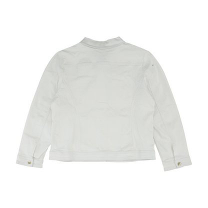 White Solid Denim Jacket