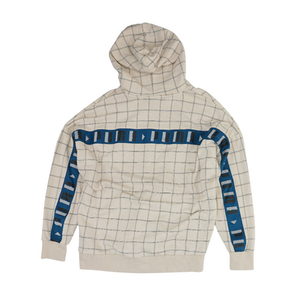 White Print Hoodie Pullover