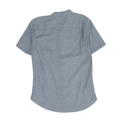 Navy Geometric Short Sleeve Button Down