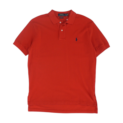 Red Solid Short Sleeve Polo