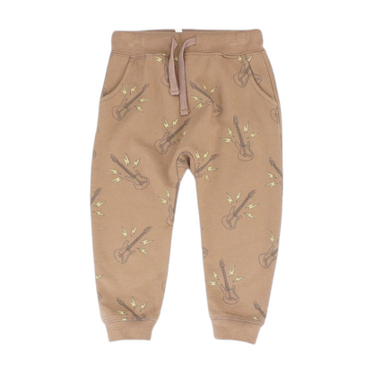 Brown Print Active Pants