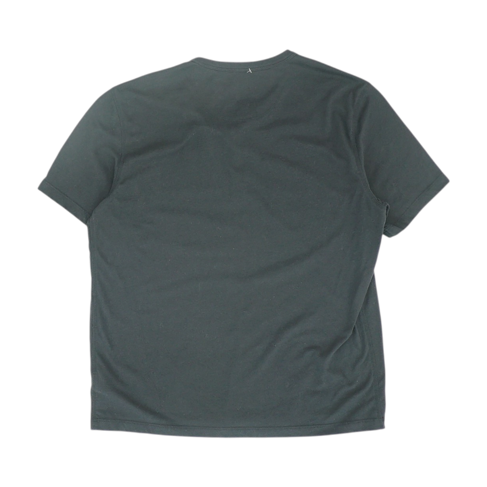 Black Solid Henley T-Shirt