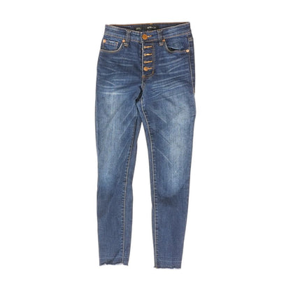 Navy Solid High Rise Skinny Leg Jeans