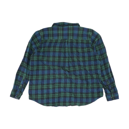 Navy Plaid Flannel Button Down