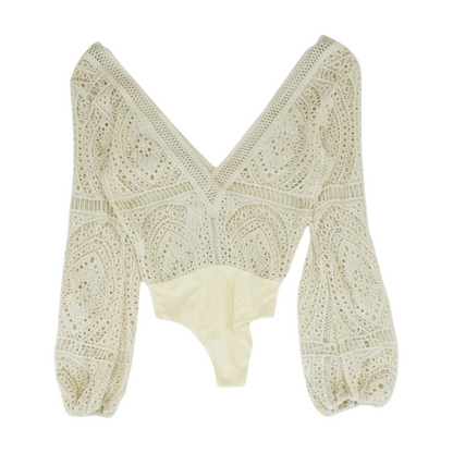 Beige Bodysuit Blouse
