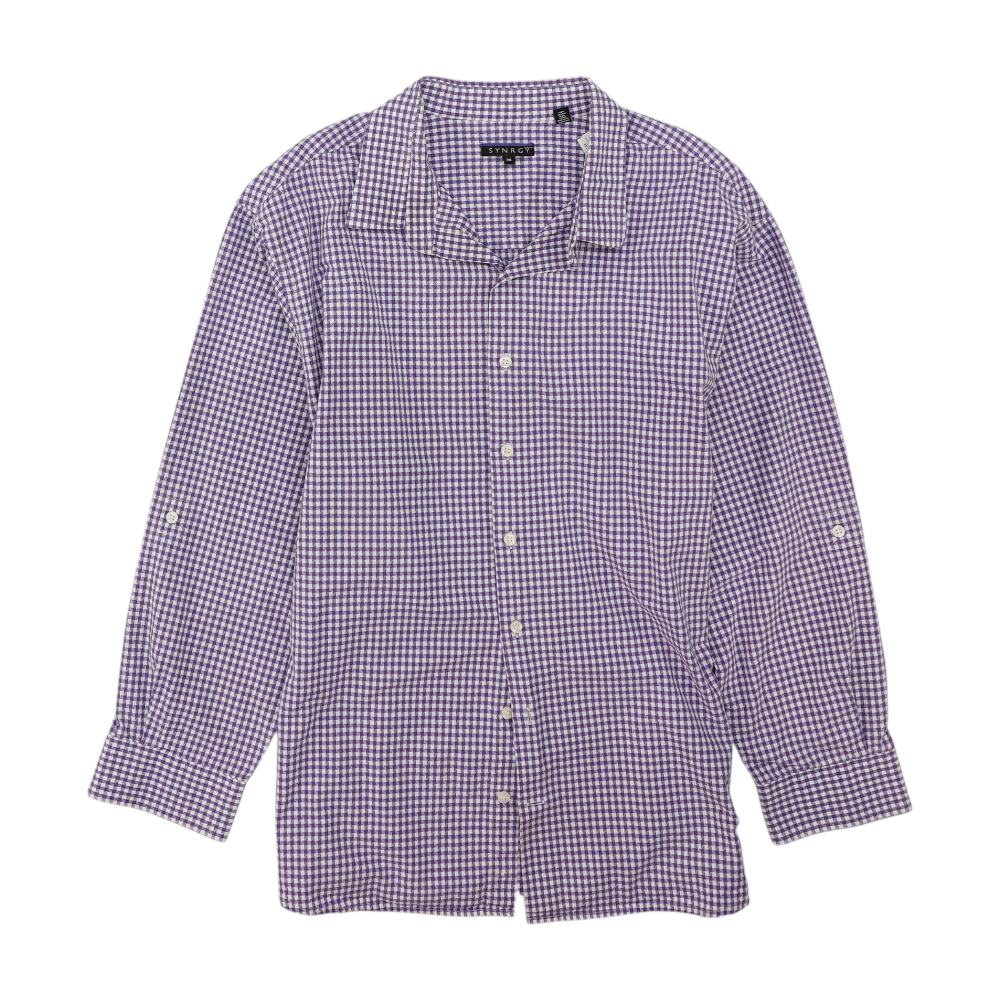 Purple Check Long Sleeve Button Down