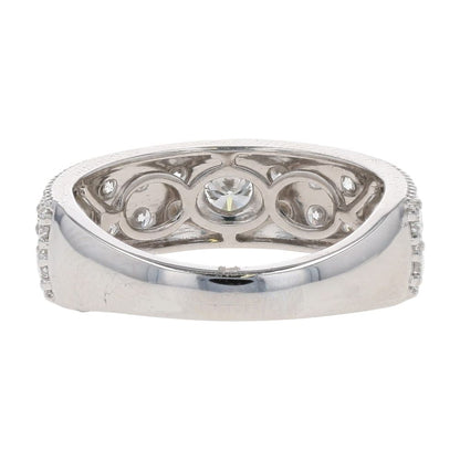 1 5/8 Ct 14K White Gold Bezel Set Lab Grown Diamond Pave Band