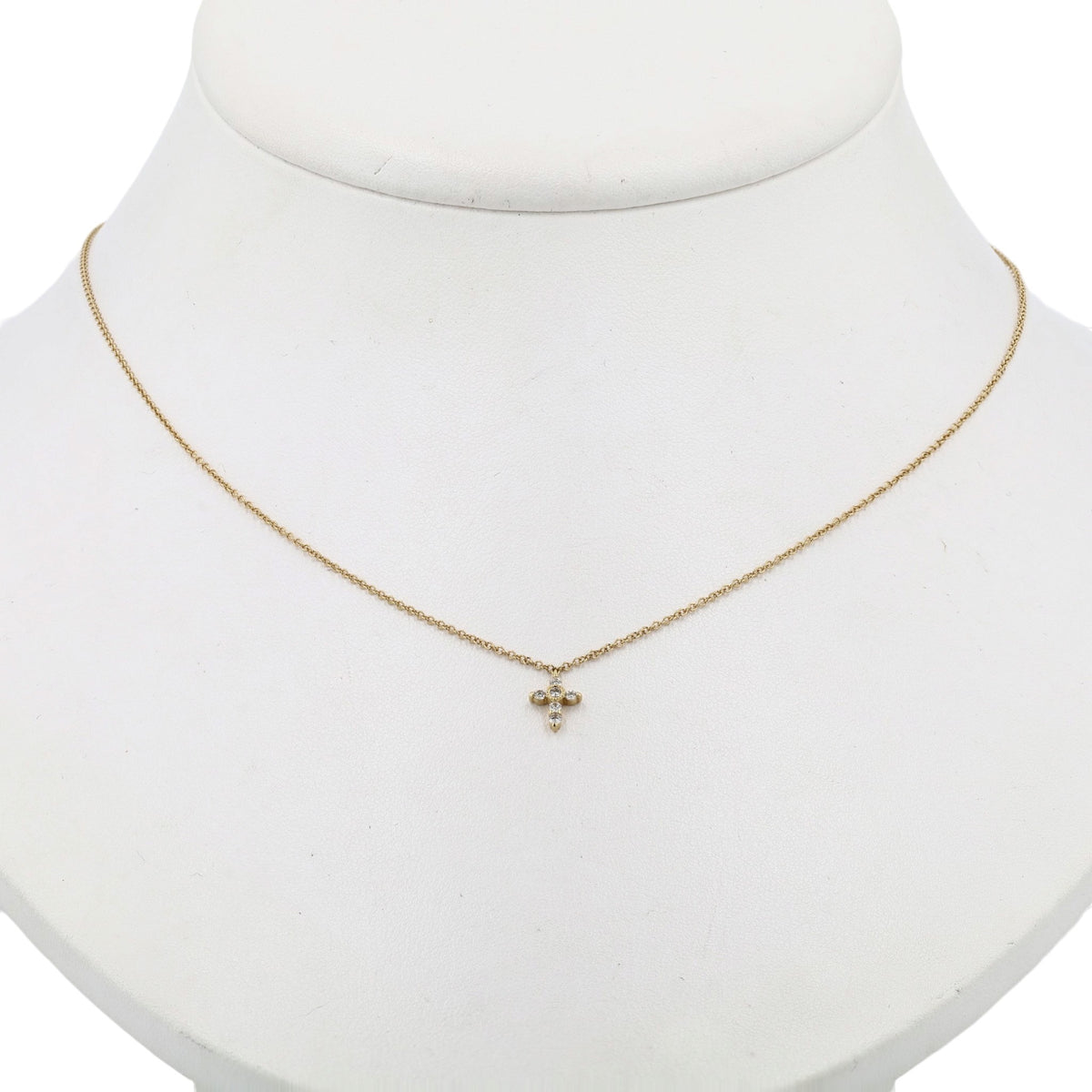 18K Yellow Gold Diamond Pendant Necklace