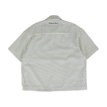Blue Striped Short Sleeve Button Down