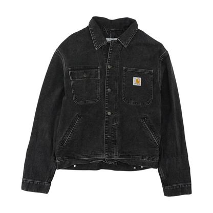 Black Solid Denim Jacket
