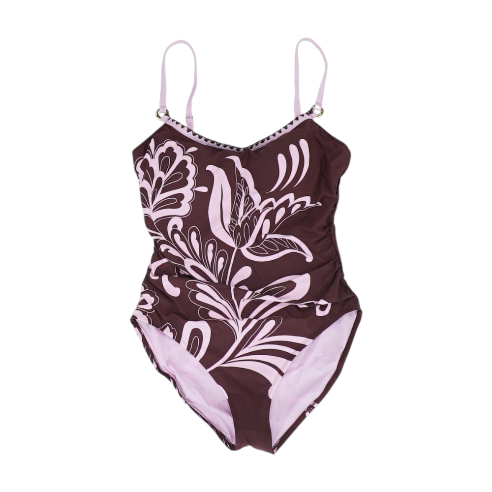 Burgundy Print One-Piece