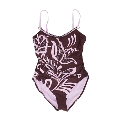 Burgundy Print One-Piece
