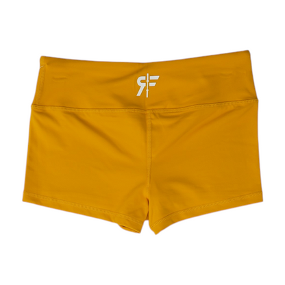 Mustard Solid Active Shorts