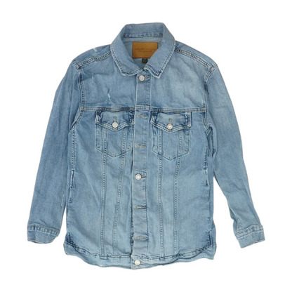 Blue Solid Denim Jacket