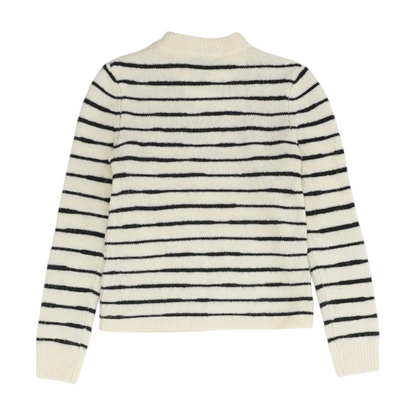 Ivory Striped Pullover Sweater