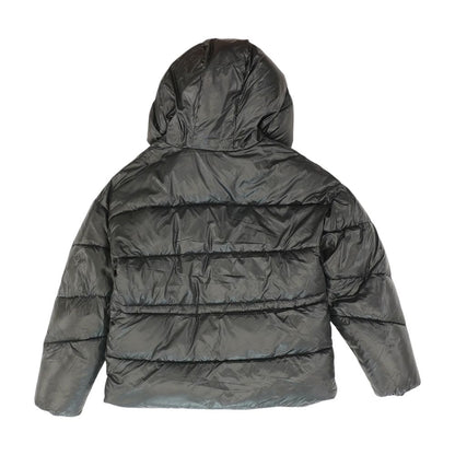 Black Solid Puffer Jacket