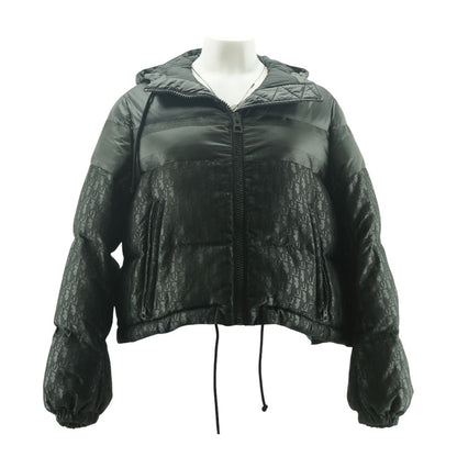 Black Dior Oblique Hooded Down Jacket