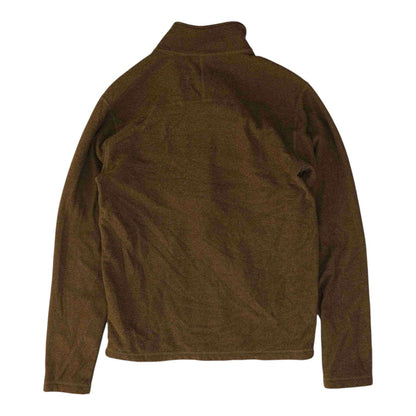 Brown Solid 1/4 Zip Pullover