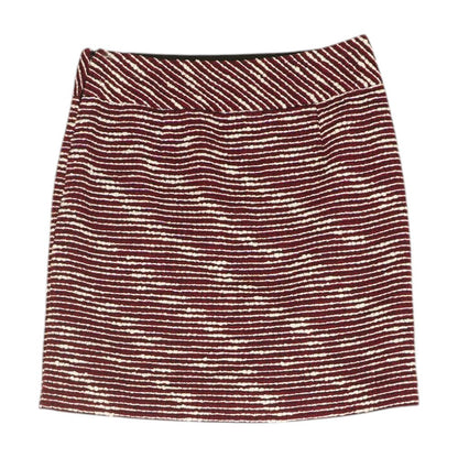 Maroon Striped Mini Skirt