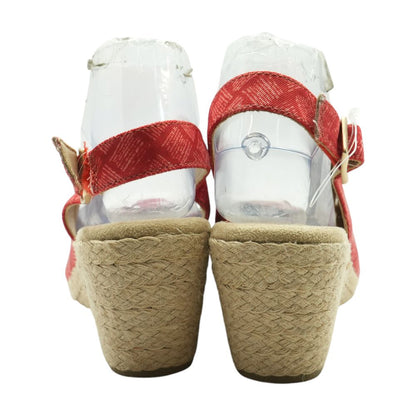 Red Wedged Sandals