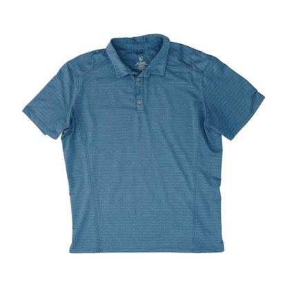 Blue Striped Short Sleeve Polo