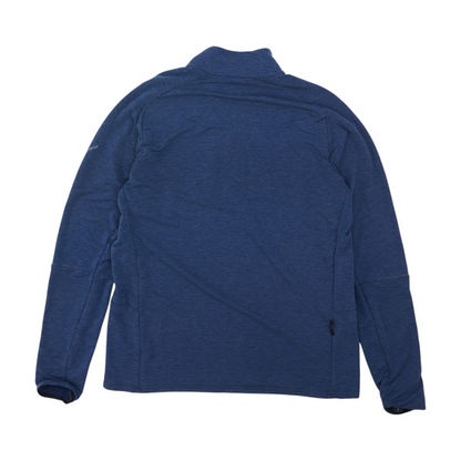 Blue Solid 1/4 Zip Pullover