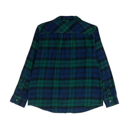 Blue Petite Plaid Flannel Button Down