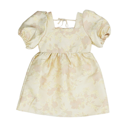Tan Floral Formal Dress