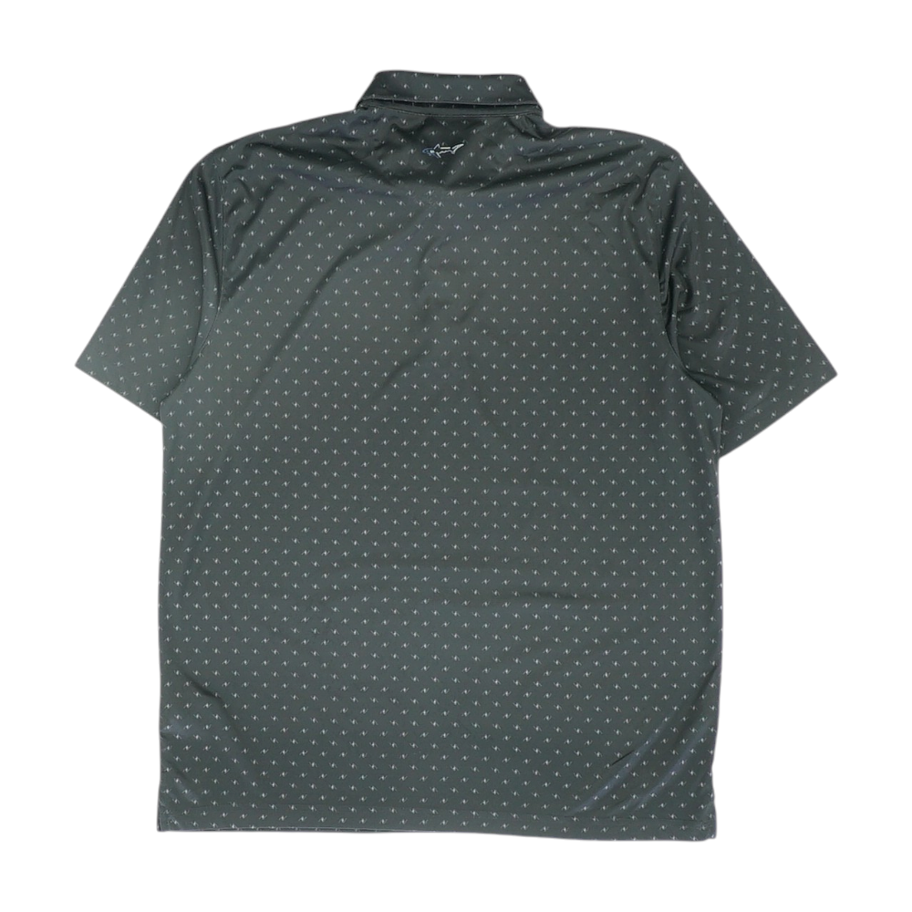 Black Print Short Sleeve Polo