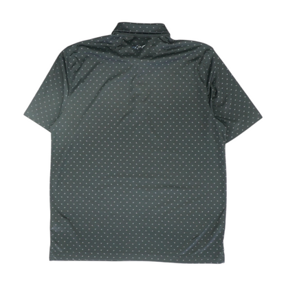 Black Print Short Sleeve Polo