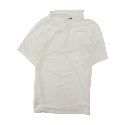 White Solid Short Sleeve Polo