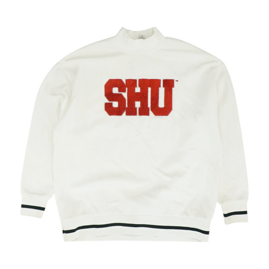 White Solid Sweatshirt Pullover