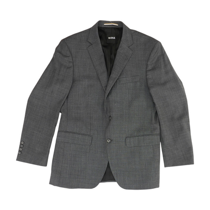Gray Solid Suit Jacket