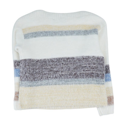 Ivory Striped Pullover Sweater