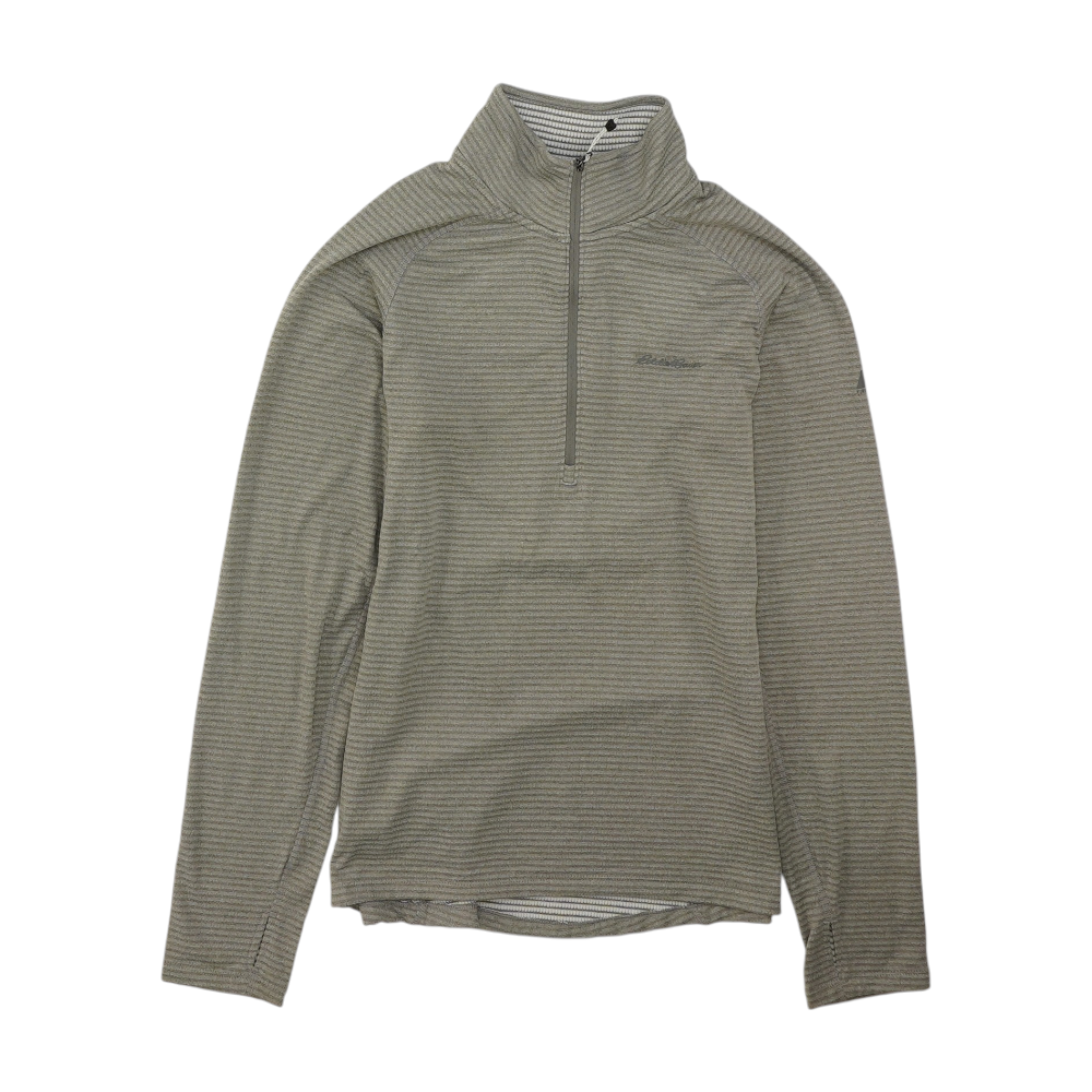 Gray Striped 1/4 Zip Pullover
