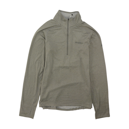 Gray Striped 1/4 Zip Pullover