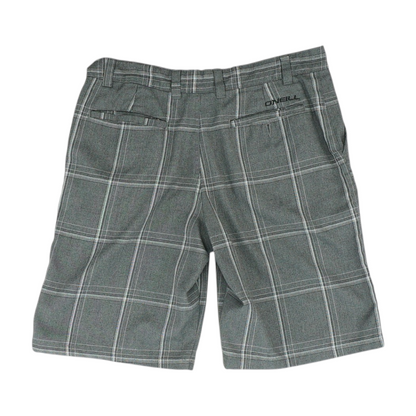 Gray Plaid Chino Shorts