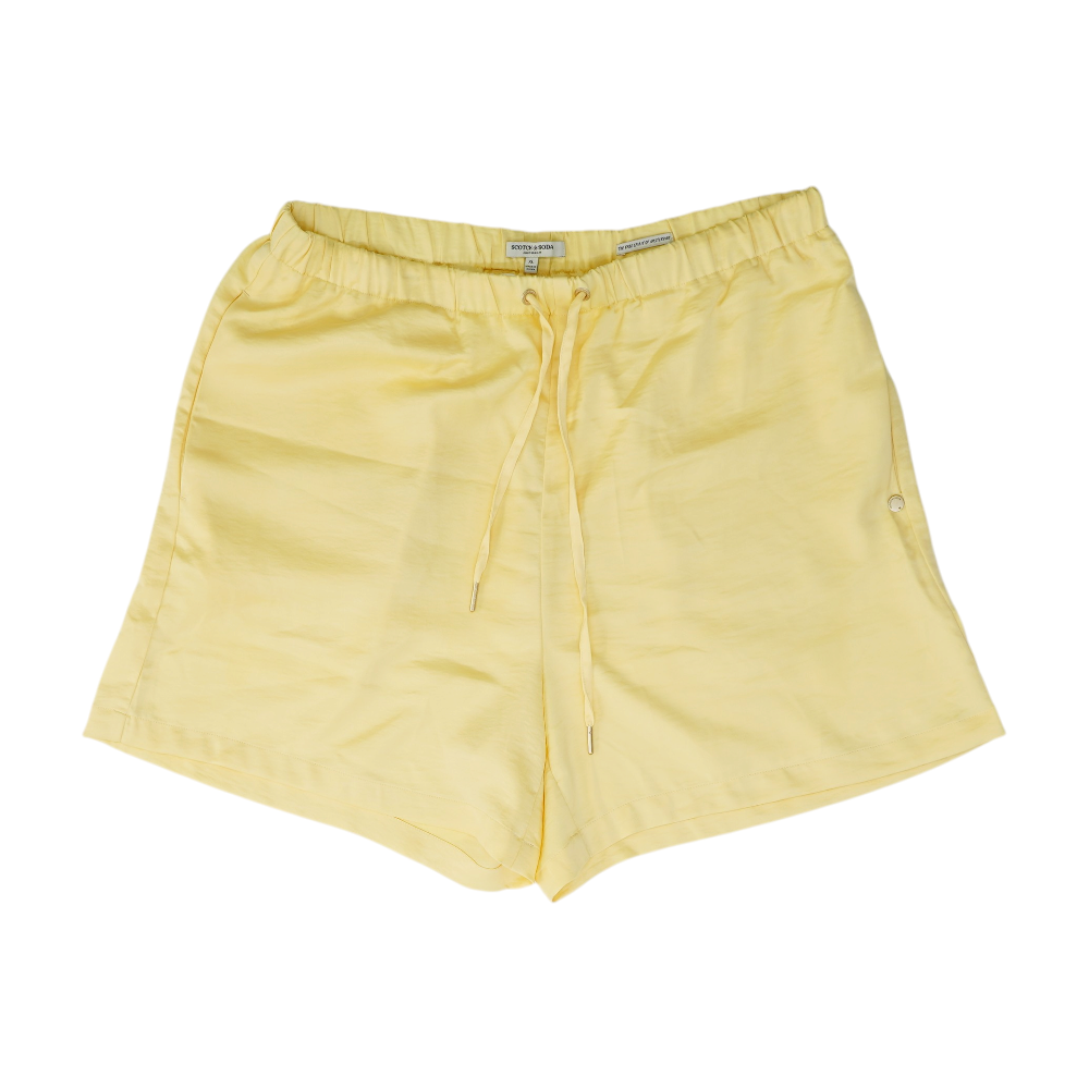 Yellow Solid Active Shorts