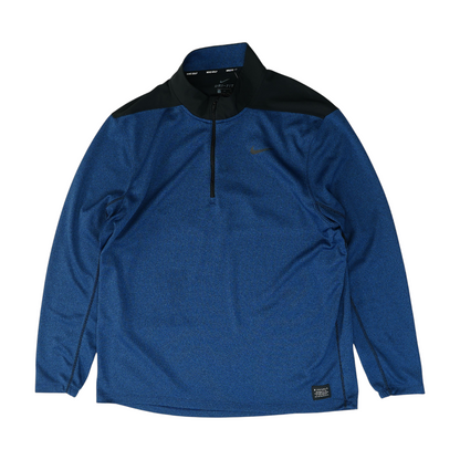 Blue Color Block 1/4 Zip Pullover