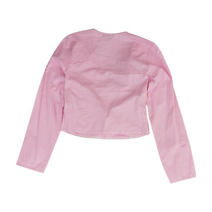Pink Striped Long Sleeve Blouse
