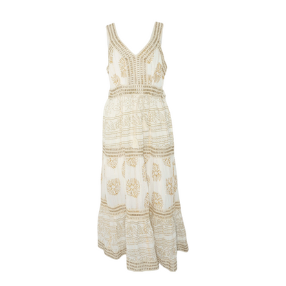White Floral Midi Dress