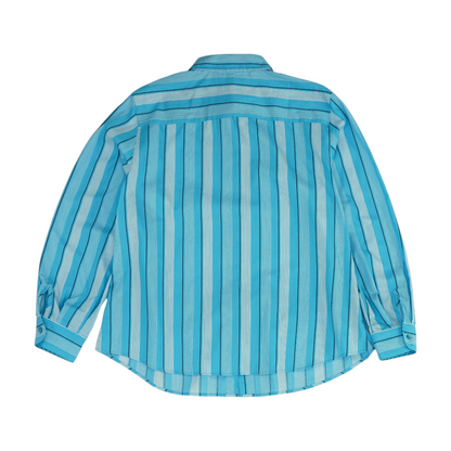 Blue Petite Striped Button Down
