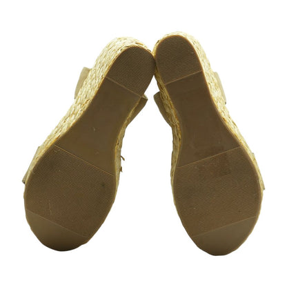 Beige Wedged Sandals