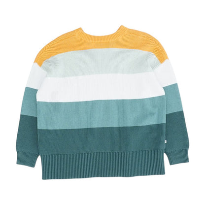 Multi Color Block Crewneck Sweater