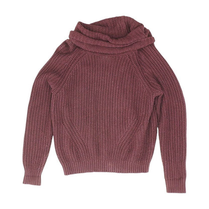 Burgundy Solid Cowl Neck Knit Top