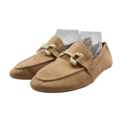 Tan Slip-On Flats