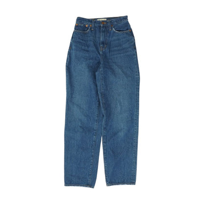 Blue High Rise Straight Leg Jeans