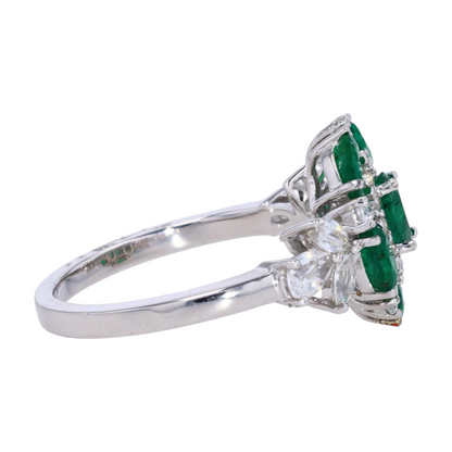 Sterling Silver Emerald Fashion Ring