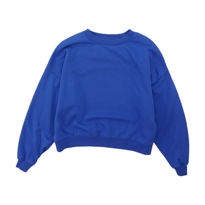 Blue Solid Sweatshirt Pullover