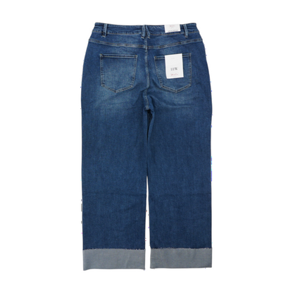 Blue Plus Size Wide Leg Jeans